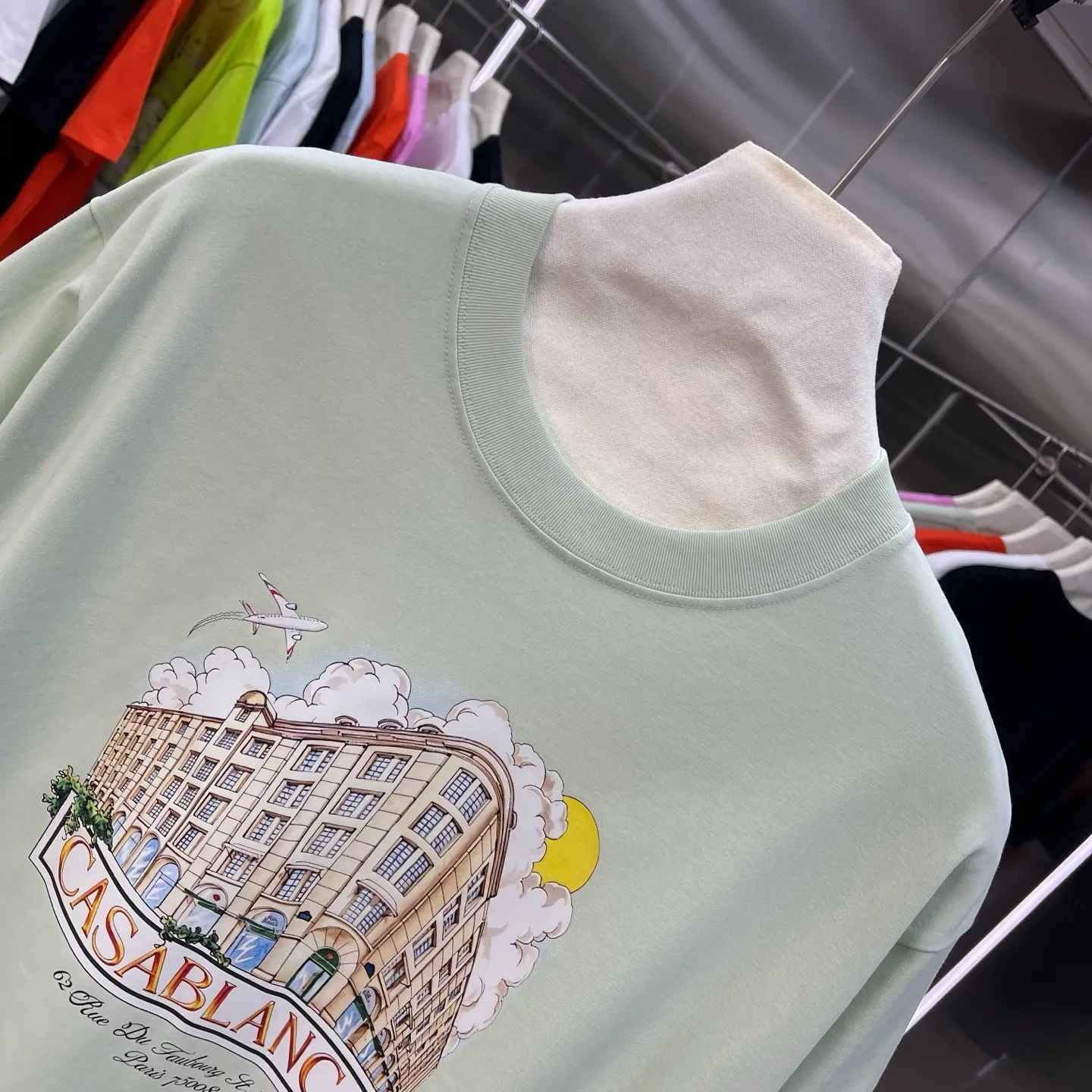 New Arrival Casablanca Classic Series T ～ ， ， 。 ， Classic ， In Stock ！ ：White Black Light Green Light Blue Pink（5 ） Size：S M L XL XXL